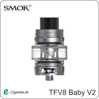 SmokTech TFV8 Baby V2 Clearomizér 5,0 ml - strieborný