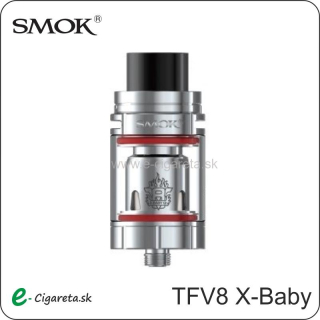 SmokTech TFV8 X-Baby Clearomizér 4,0 ml - strieborný
